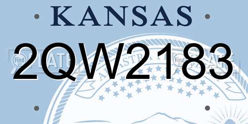 2QW2183 Kansas License Plate