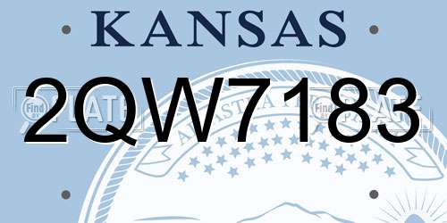 2QW7183 Kansas License Plate