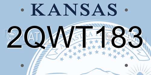 2QWT183 Kansas License Plate