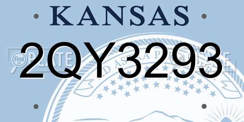 2QY3293 Kansas License Plate