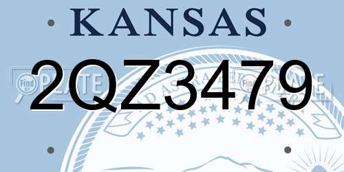 2QZ3479 Kansas License Plate