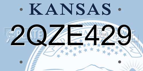 2QZE429 Kansas License Plate