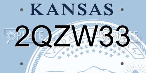 2QZW33 Kansas License Plate