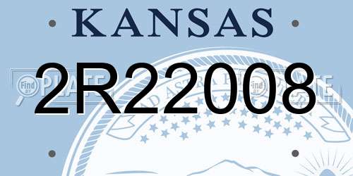 2R22008 Kansas License Plate