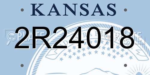 2R24018 Kansas License Plate