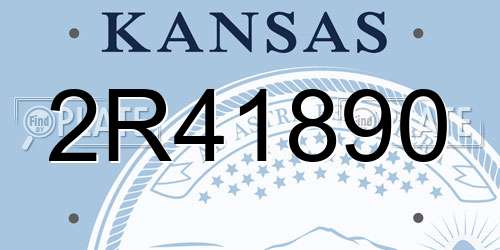2R41890 Kansas License Plate