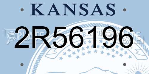 2R56196 Kansas License Plate