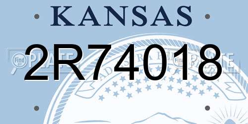 2R74018 Kansas License Plate