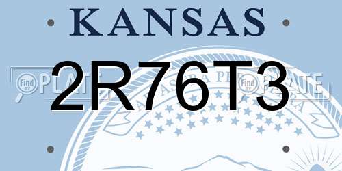 2R76T3 Kansas License Plate