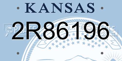 2R86196 Kansas License Plate