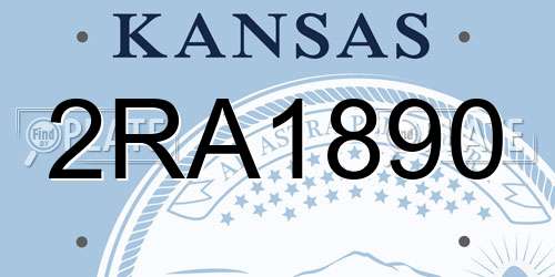 2RA1890 Kansas License Plate