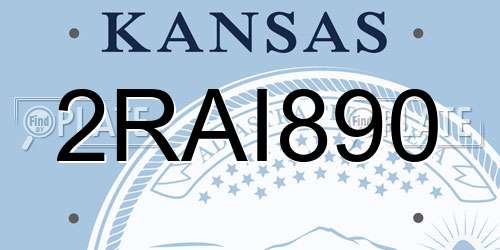 2RAI890 Kansas License Plate