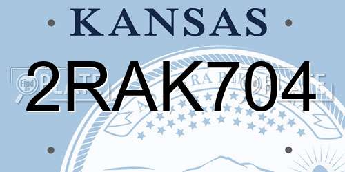 2RAK704 Kansas License Plate