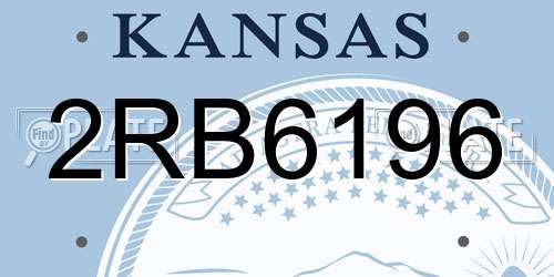 2RB6196 Kansas License Plate