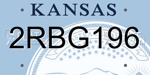 2RBG196 Kansas License Plate