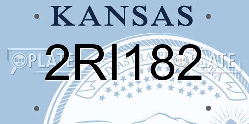 2RI182 Kansas License Plate