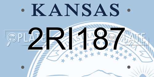 2RI187 Kansas License Plate