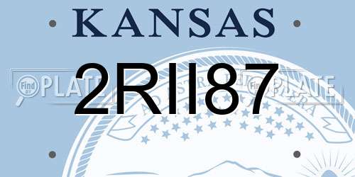 2RII87 Kansas License Plate