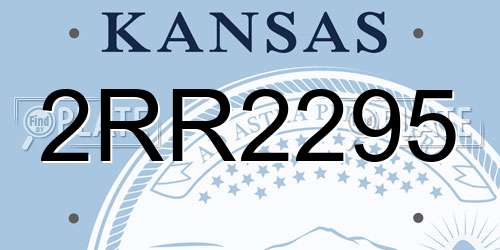 2RR2295 Kansas License Plate