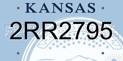 2RR2795 Kansas License Plate