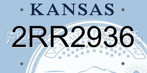2RR2936 Kansas License Plate