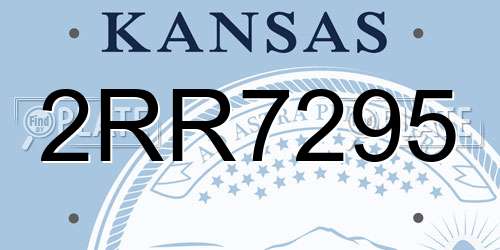 2RR7295 Kansas License Plate