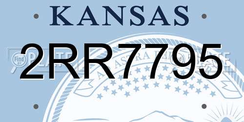 2RR7795 Kansas License Plate