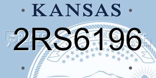 2RS6196 Kansas License Plate