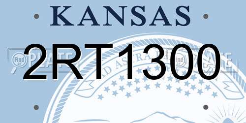 2RT1300 Kansas License Plate