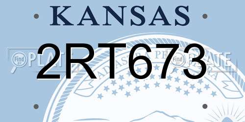 2RT673 Kansas License Plate