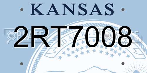 2RT7008 Kansas License Plate