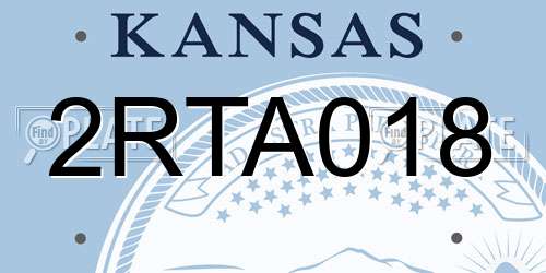 2RTA018 Kansas License Plate