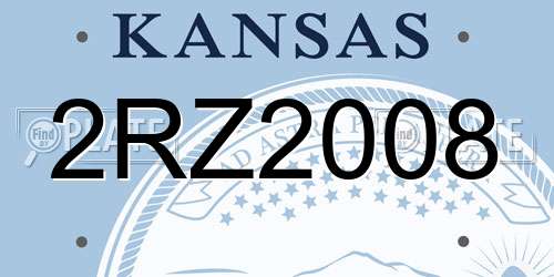 2RZ2008 Kansas License Plate
