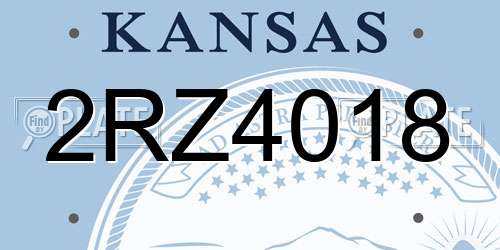 2RZ4018 Kansas License Plate