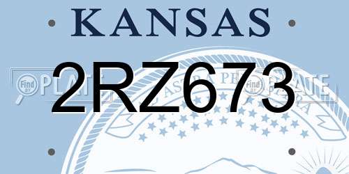2RZ673 Kansas License Plate