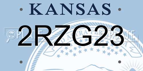 2RZG23 Kansas License Plate