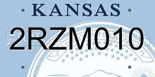 2RZM010 Kansas License Plate