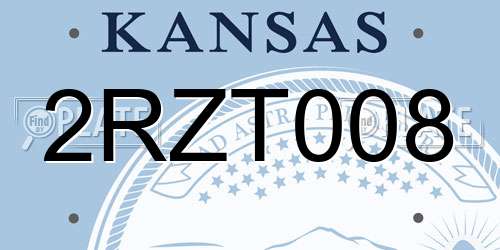2RZT008 Kansas License Plate