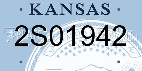 2S01942 Kansas License Plate