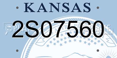 2S07560 Kansas License Plate