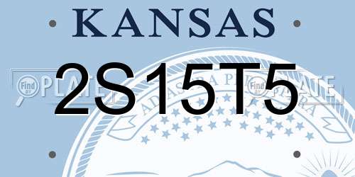 2S15T5 Kansas License Plate