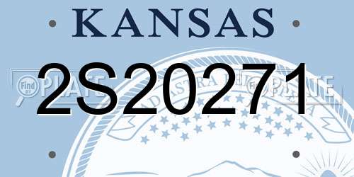 2S20271 Kansas License Plate