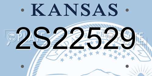 2S22529 Kansas License Plate
