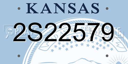 2S22579 Kansas License Plate