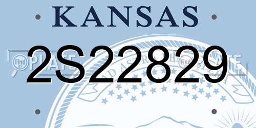 2S22829 Kansas License Plate