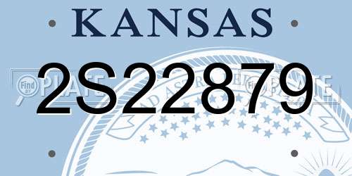2S22879 Kansas License Plate