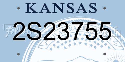 2S23755 Kansas License Plate