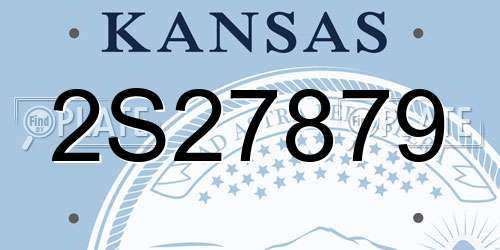 2S27879 Kansas License Plate