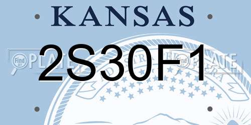 2S30F1 Kansas License Plate