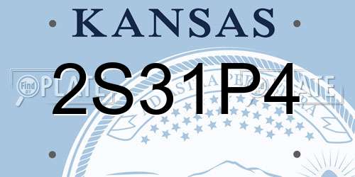 2S31P4 Kansas License Plate